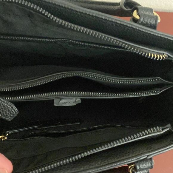 NANETTE LEPORE BLACK TOTE BAG WITH FLORAL RIBBON!!! - Picture 5 of 6